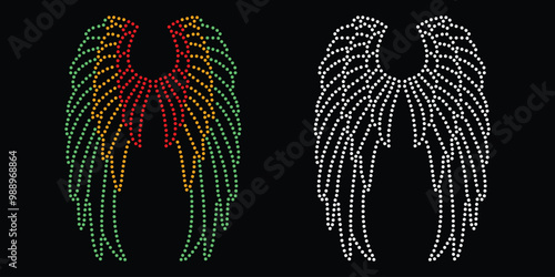 Wings Rhinestone Design, Rhinestone Design, Royalty-Free Images, Rhinestone Pattern, rhinestone design patterns, Stone design, Rhinestone design for T-shirt