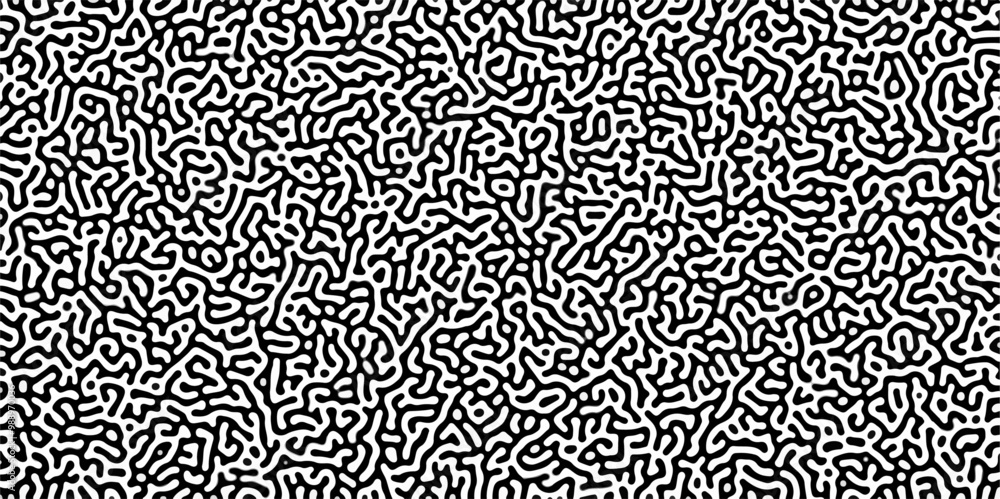 Turing reaction diffusion monochrome seamless pattern with chaotic motion .Linear design with biological shapes. Organic lines in memphis. abstract turing organic wallpaper background . Turing reaction diffusion monochrome seamless pattern with chaotic motion .Linear design with biological shapes. Organic lines in memphis. abstract turing organic wallpaper background .
