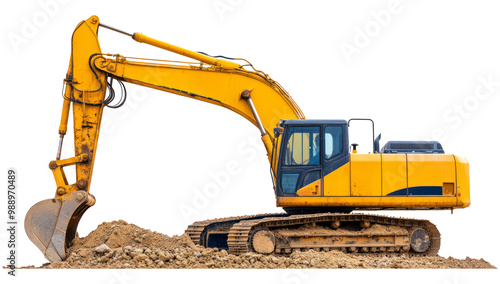 excavator on a white background
