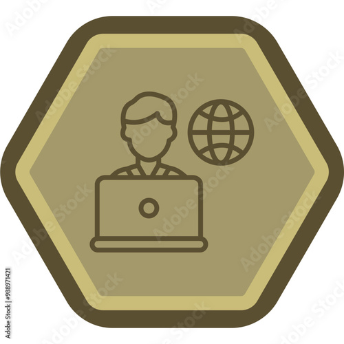 Remote Male Worker Icon Design