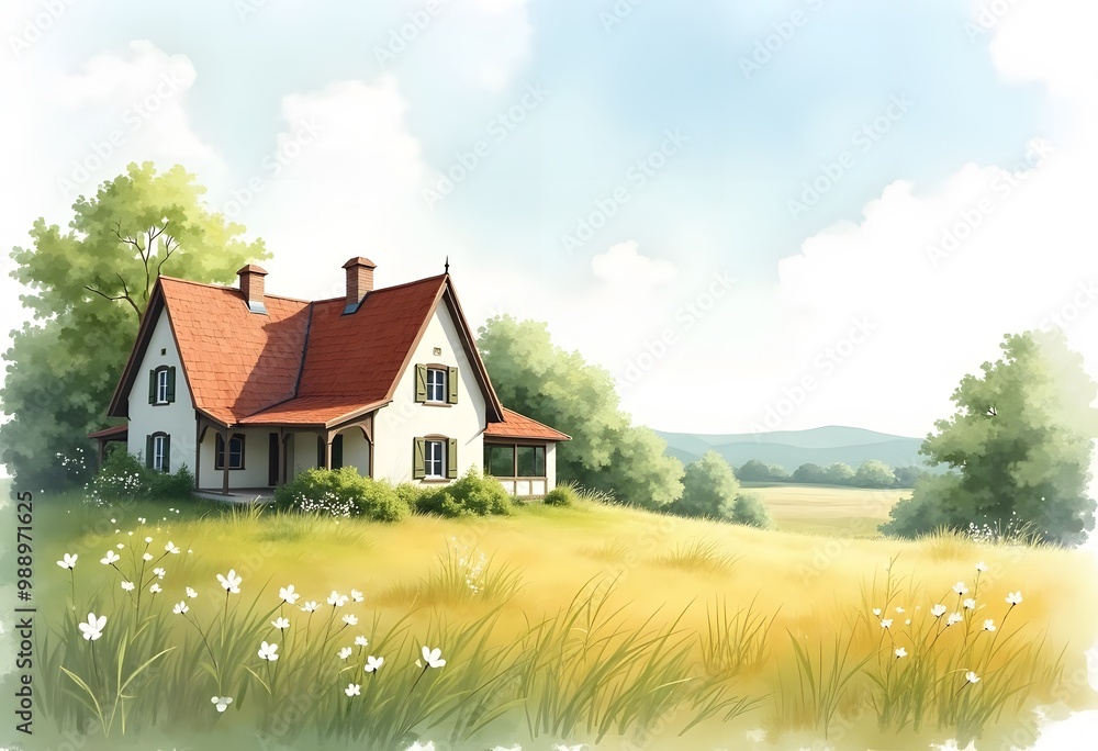 Country house. sunny morning. Author illustration
Country house. sunny morning. Author illustration