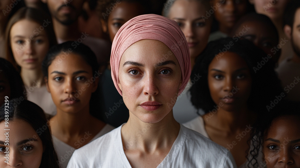 Obraz premium group portrait a woman with cancer