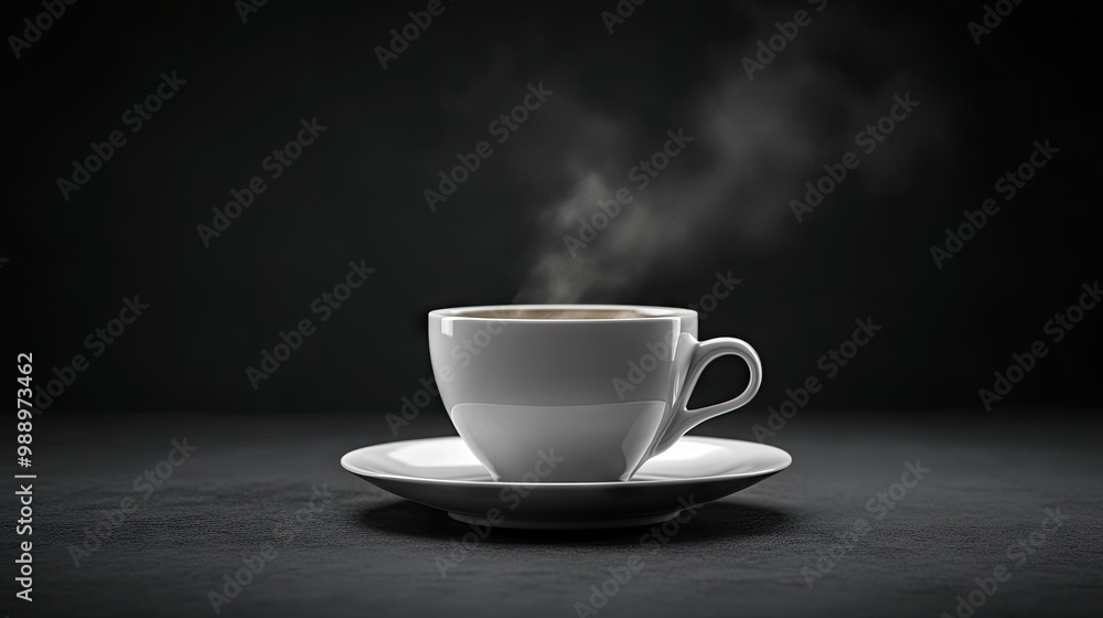 A detailed shot of a cup of coffee with visible steam, set against a black background, creating a warm and inviting atmosphere. A detailed shot of a cup of coffee with visible steam, set against a black background, creating a warm and inviting atmosphere.