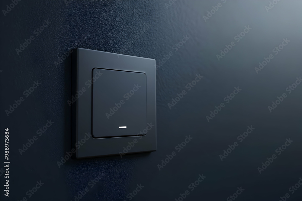 Sleek black wall switch in a contemporary setting with a focus on clean lines and texture. Generative AI Sleek black wall switch in a contemporary setting with a focus on clean lines and texture. Generative AI