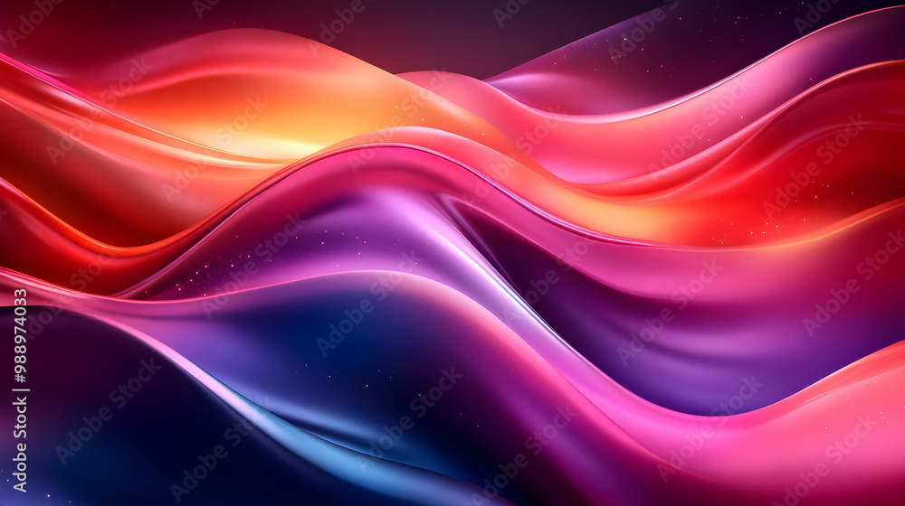 Abstract Waves of Color, Swirling in Vivid Hues, with Glimmering Lights Abstract Waves of Color, Swirling in Vivid Hues, with Glimmering Lights