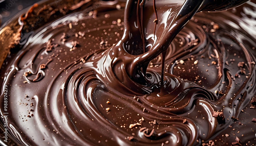 Pour the melted chocolate over the melted chocolate Pour the melted chocolate over the melted chocolate