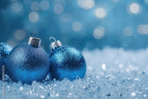 blue christmas backgroun with copy space