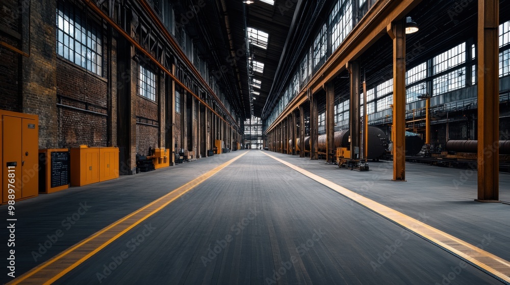 Fototapeta premium Spacious Industrial Interior with Raw Design Elements