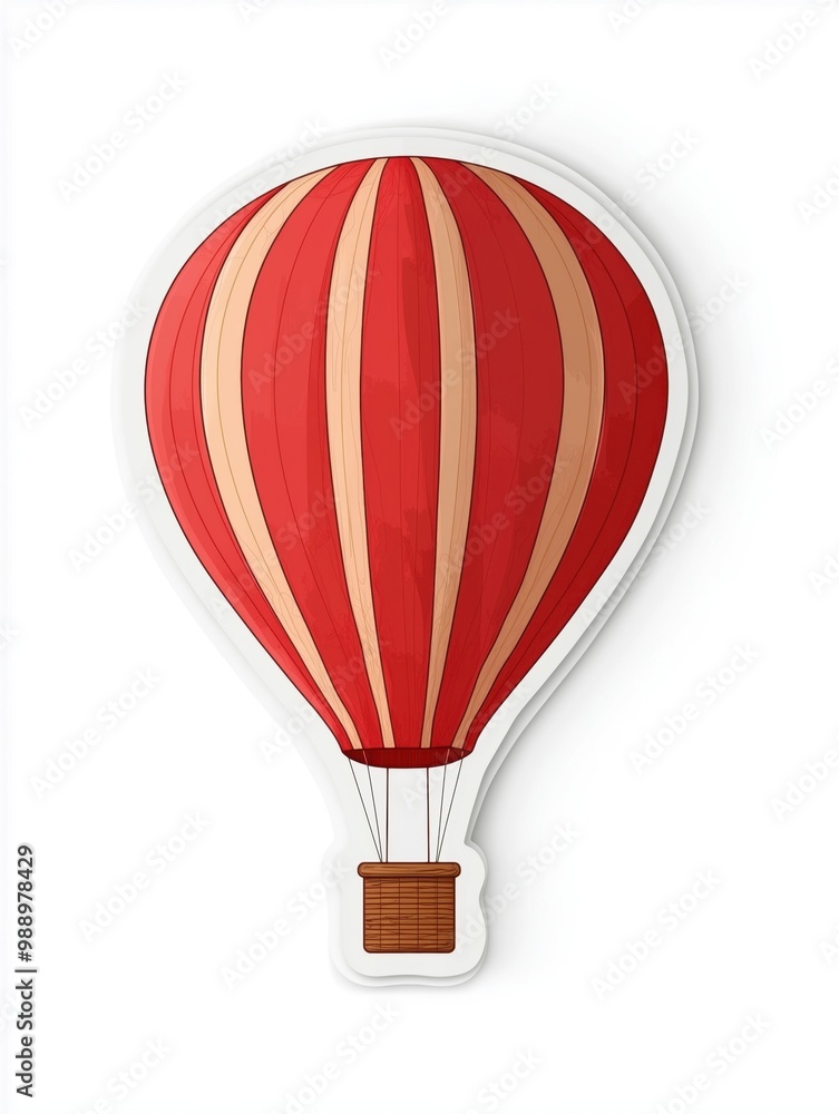 Obraz premium Hot air balloon, white isolate background