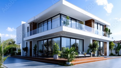 Modern Architectural Design of a Bright Home Exterior