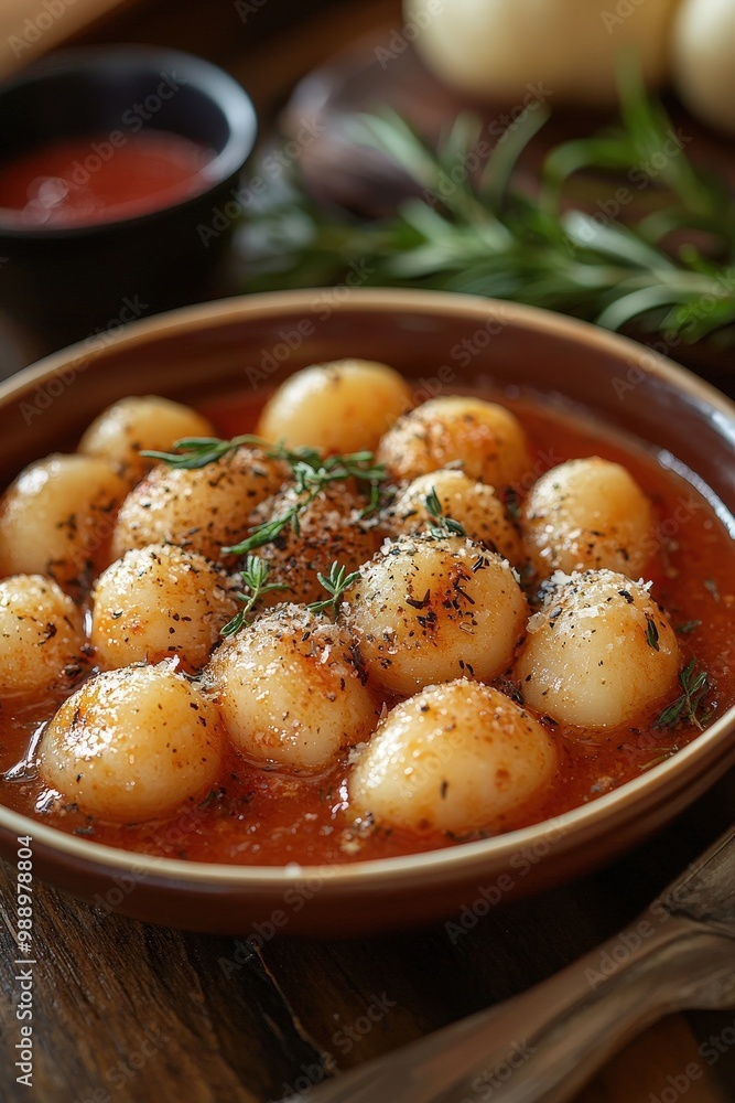 Traditional Argentine Ñoquis - Gnocchi Dish with Creamy Tomato Sauce | Authentic South American Cuisine Traditional Argentine Ñoquis - Gnocchi Dish with Creamy Tomato Sauce | Authentic South American Cuisine
