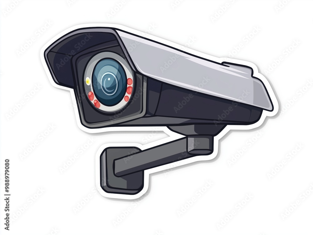 Surveillance camera, white isolate background