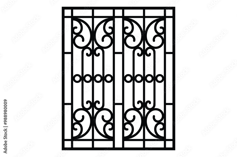 Iron window grill design vector template Iron window grill design vector template