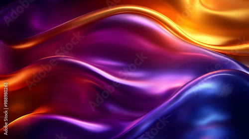 Abstract Colorful Wavy Pattern, Flowing Fabric Texture, 3D Rendering, Digital Art