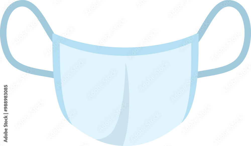 Light blue medical face mask protecting from virus and bacteria, isolated on white background Light blue medical face mask protecting from virus and bacteria, isolated on white background