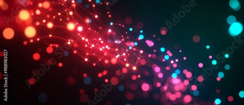 Colorful light particles swirling in an artistic manner