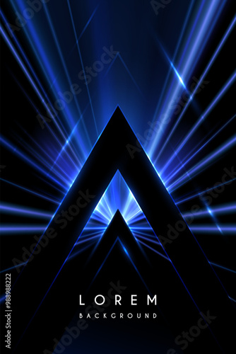 Black triangle shapes with blue light effect