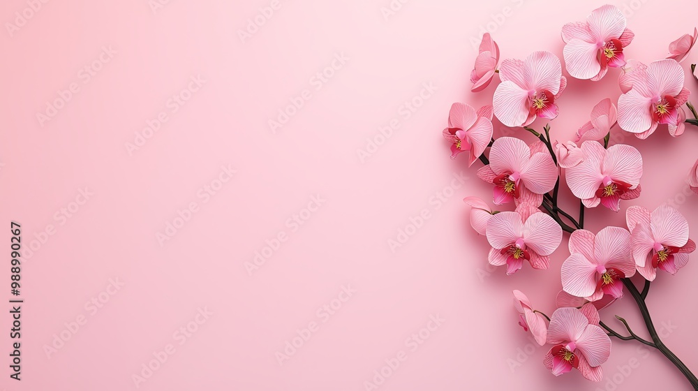 Orchid flowers, exotic and vibrant, 3D illustration Orchid flowers, exotic and vibrant, 3D illustration