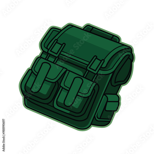 Vector illustration of adventurer bag, mountain bag, expedition bag - Back to nature