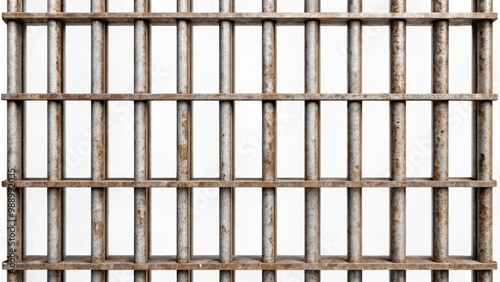 Wallpaper Mural rendering of old, dirty metal prison bars isolated on a white background Torontodigital.ca