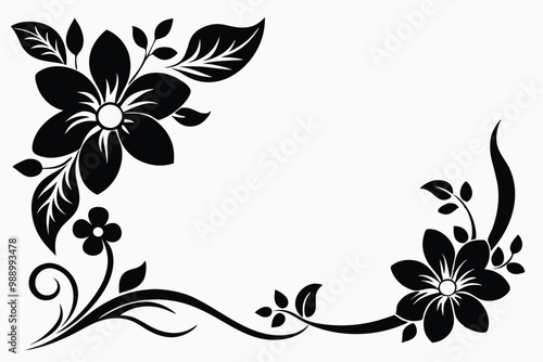 Flower Frame vector silhouette