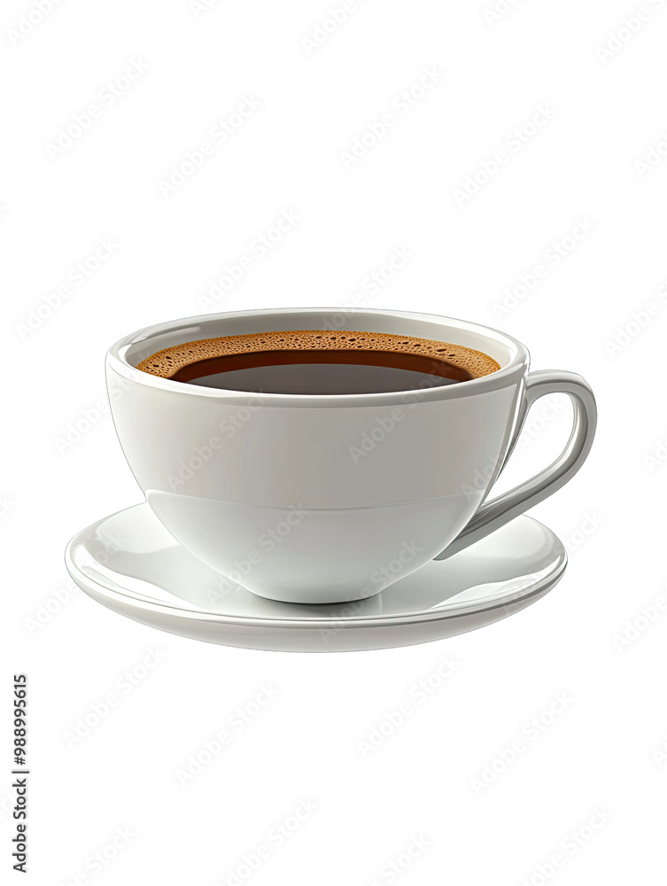 Fototapeta premium Coffee cup with saucer, isolated on white background.