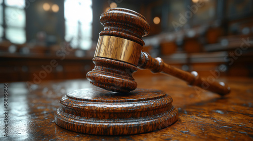 Judge's gravel in court of law