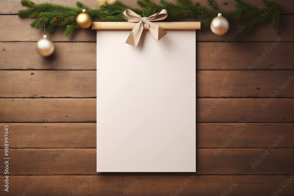 Obraz premium Paper hanging christmas wall celebration.