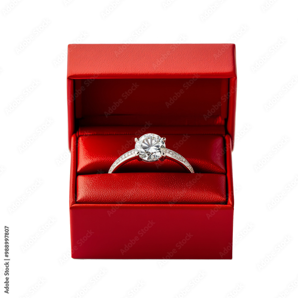 diamond ring in a box isolated on white diamond ring in a box isolated on white