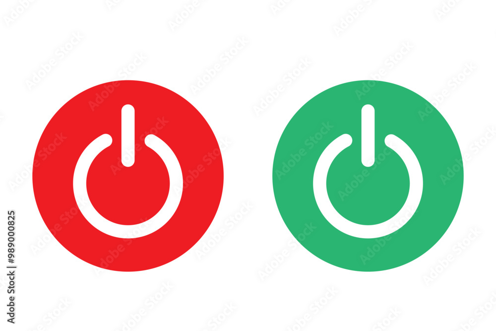Power button icon vector isolated on white background, logo concept of power button sign on white background, black filled symbol icon Power button icon vector isolated on white background, logo concept of power button sign on white background, black filled symbol icon