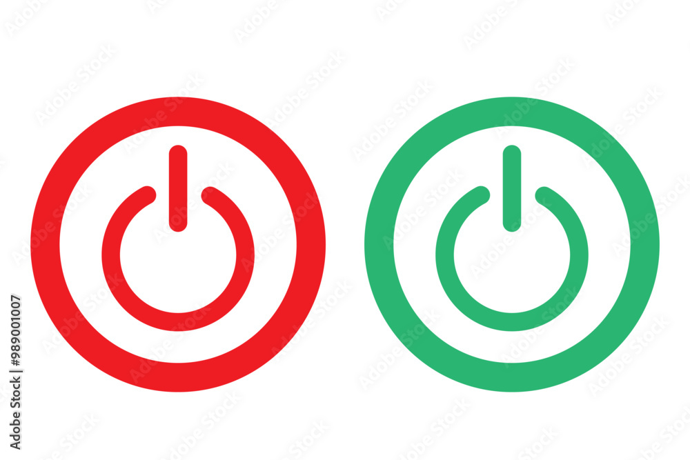 Power button icon vector isolated on white background, logo concept of power button sign on white background, black filled symbol icon Power button icon vector isolated on white background, logo concept of power button sign on white background, black filled symbol icon