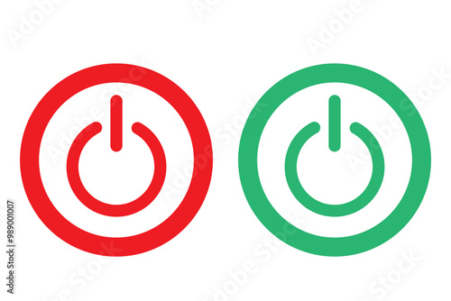 Power button icon vector isolated on white background, logo concept of power button sign on white background, black filled symbol icon