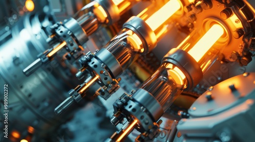 nuclear reactor fuel rods being removed by robotic arms  photo