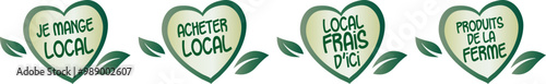 Logo acheter local, je mange local, circuit court