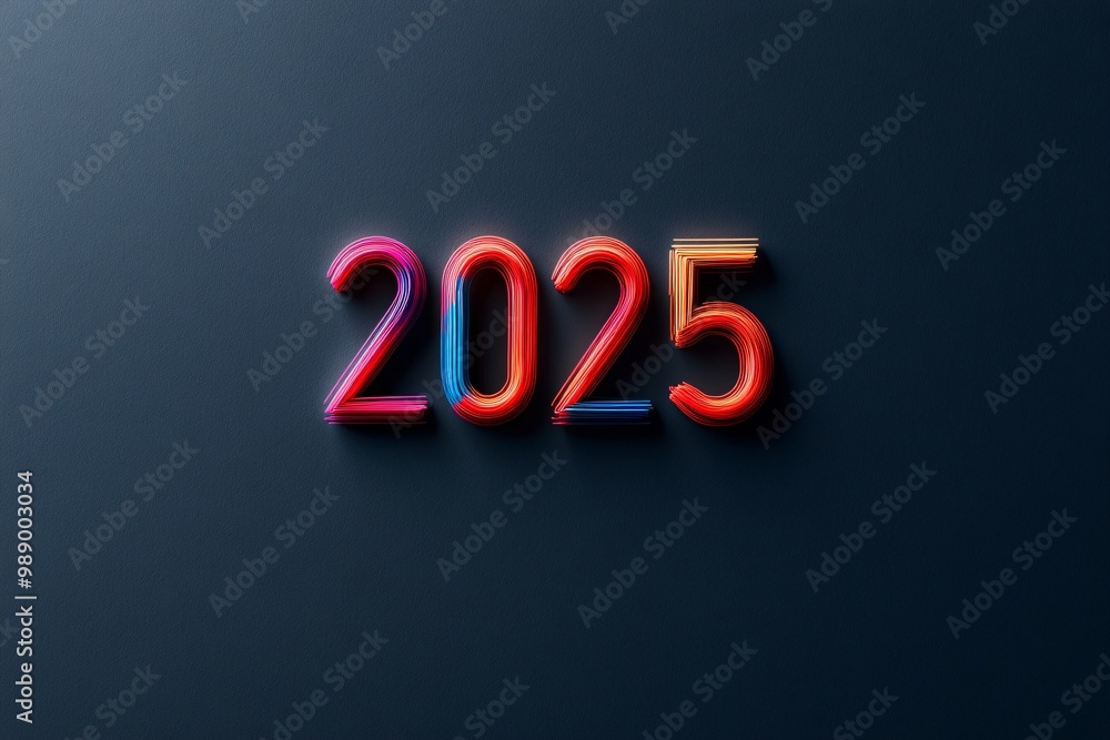 2025 vibrant neon number design 2025 vibrant neon number design