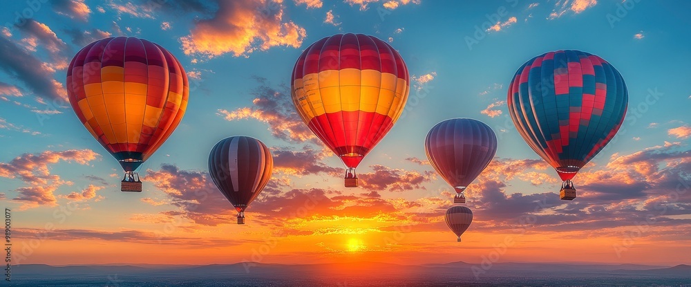Obraz premium Colorful Hot Air Balloons