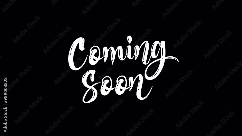 Coming soon text animation in white color easy to put into any video. This animated is suitable for greetings and opening videos. create anticipation for upcoming products or events Coming soon text animation in white color easy to put into any video. This animated is suitable for greetings and opening videos. create anticipation for upcoming products or events