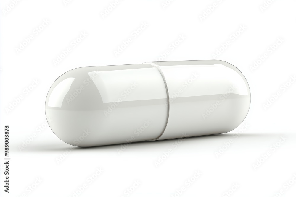 White capsule on white isolated background. White capsule on white isolated background.