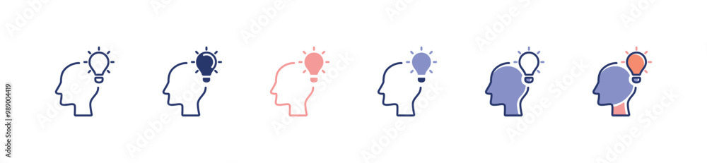 simple head lightbulb icon set creative business idea innovation people head with light bulb signs vector illustration for web and app simple head lightbulb icon set creative business idea innovation people head with light bulb signs vector illustration for web and app