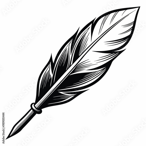 Majestic feather vector silhouette