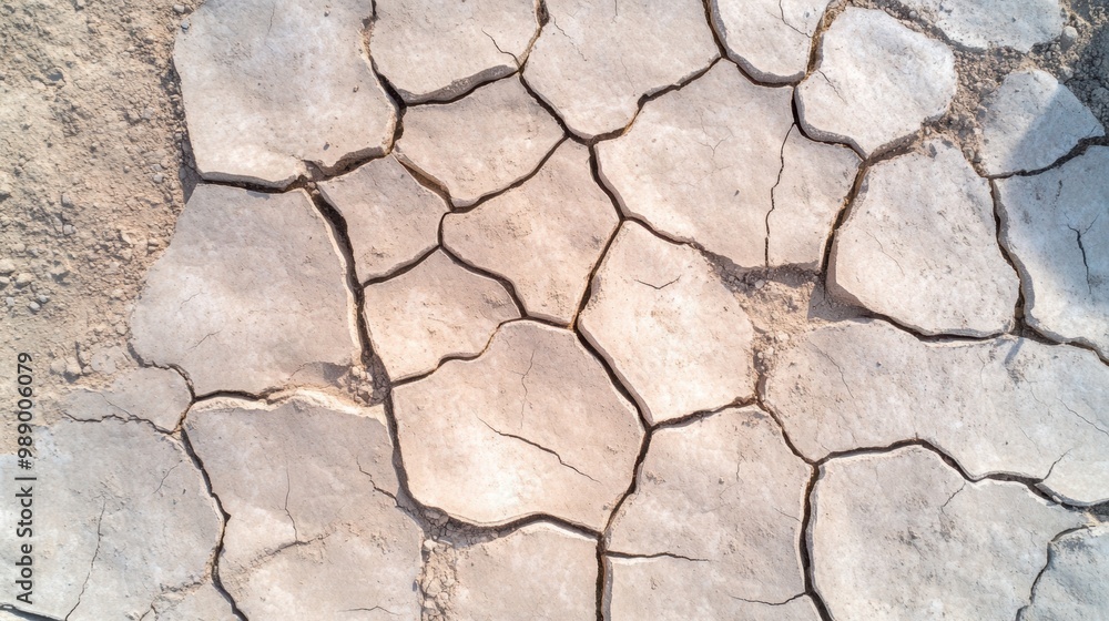 Fototapeta premium Cracked Arid Landscape with Weathered Geology Texture
