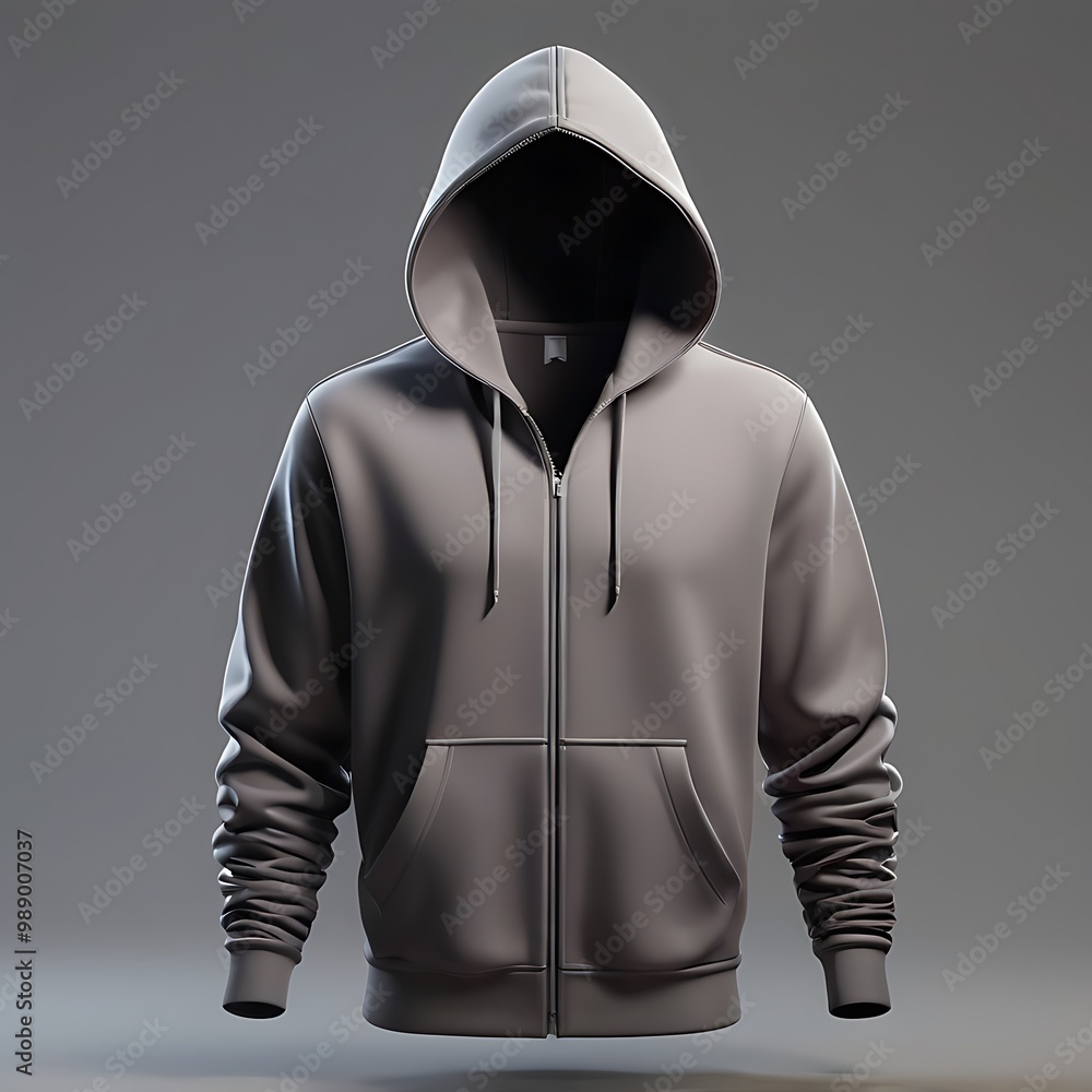 Blank mens black hooded sweatshirt with zipper isolated on a gray background Blank mens black hooded sweatshirt with zipper isolated on a gray background