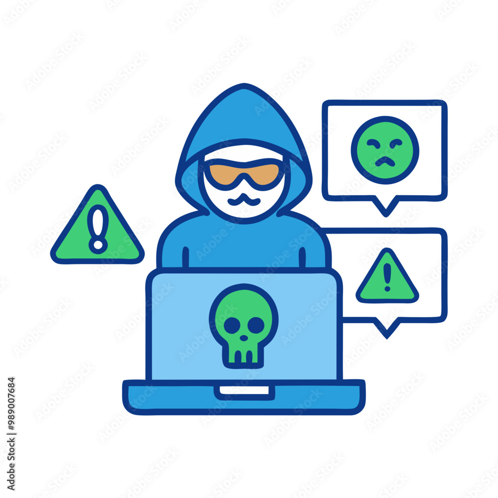 Minimalist Cybercrime Icon, Blue and Green Tones, Cybersecurity Concept
Minimalist Cybercrime Icon, Blue and Green Tones, Cybersecurity Concept