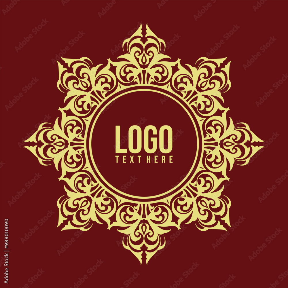 Fototapeta premium Decorative logo art frame for design template, brand, initial, sticker, labels