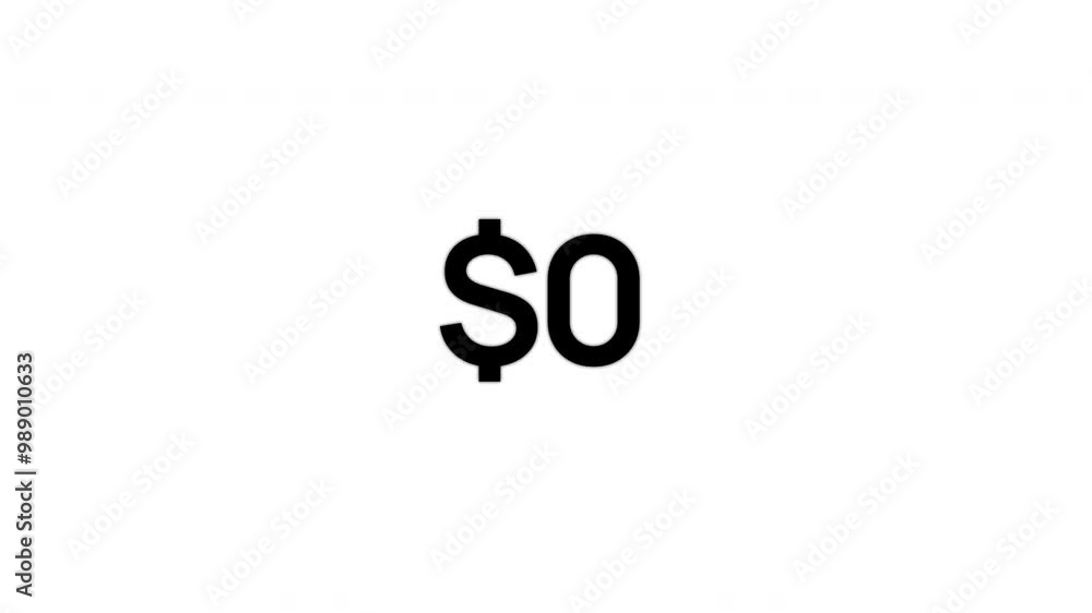 Increase Money Animation, Earning 5 Dollar with white background Increase Money Animation, Earning 5 Dollar with white background