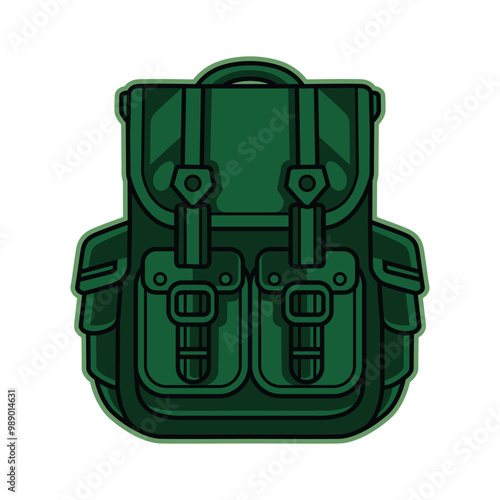Vector illustration of adventurer bag, mountain bag, expedition bag - Back to nature