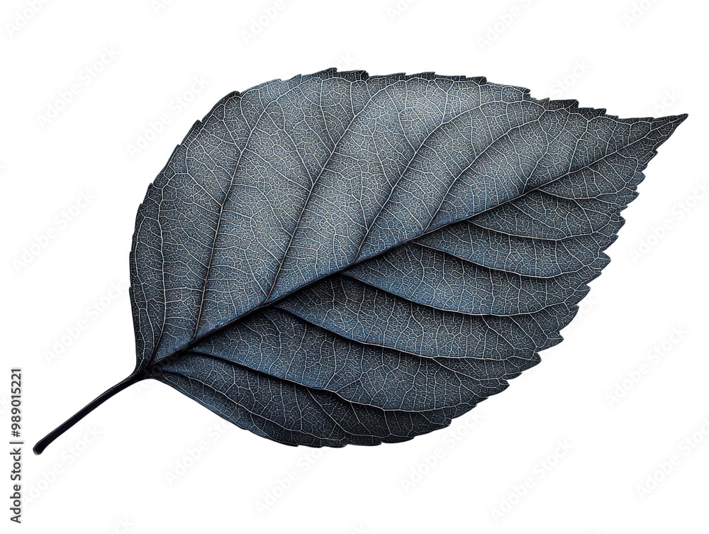 Black leaf with intricate detail on a white isolated background. transparent background Black leaf with intricate detail on a white isolated background. transparent background