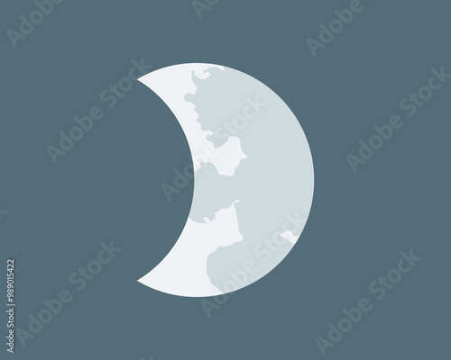 Crescent moon icon. Half moon illustration