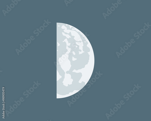 Crescent moon icon. Half moon illustration