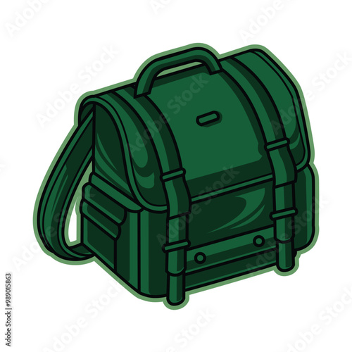 Vector illustration of adventurer bag, mountain bag, expedition bag - Back to nature